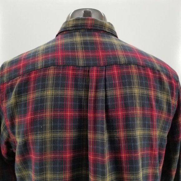 Carbon 2 Cobalt Flannel Shirt Men's Large Orange Multi Color  Plaid Button-Up - Picture 7 of 8